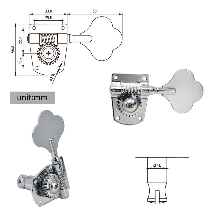 Amazon.com: FXJXB 22:1 Bass Tuners (4 Right+1 Left) Open Gear Bass